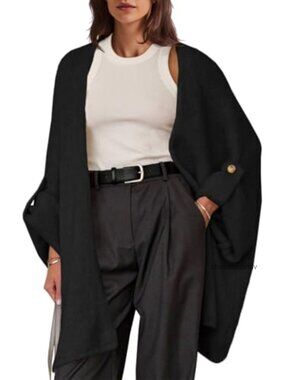 Oversized Chunky Knit Open Front Cardigan Loose Fit Fall Winter Sweater Coat